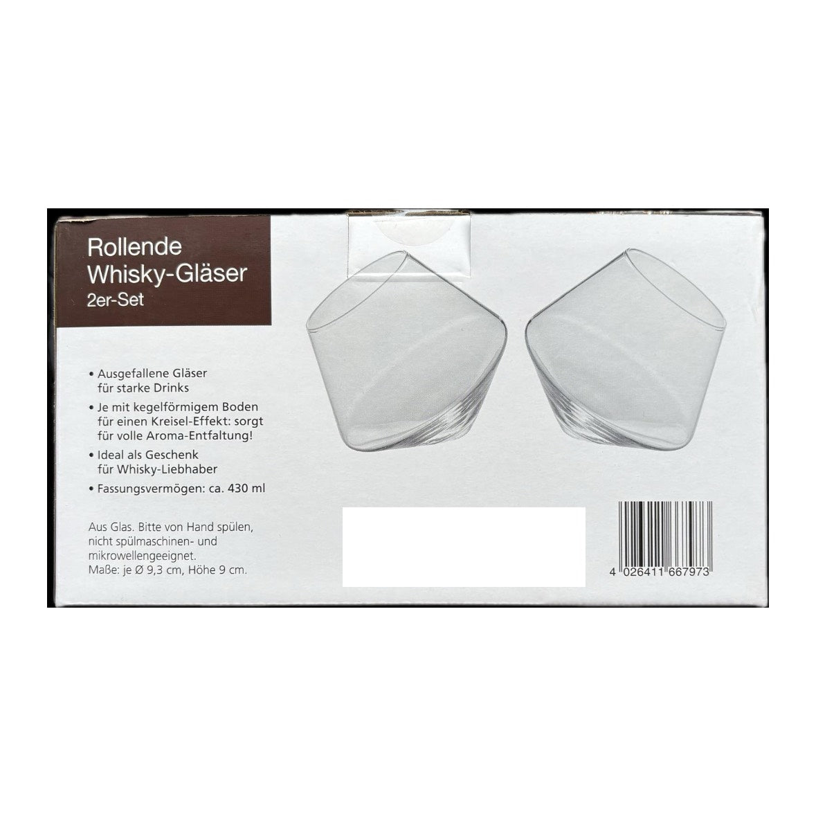 Rollende Whisky Gläser 2er-Set