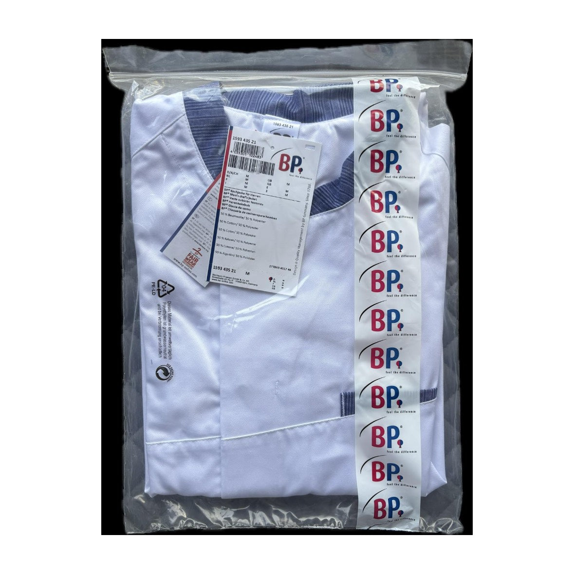 BP Kochjacke für Herren Weiß/Blau
