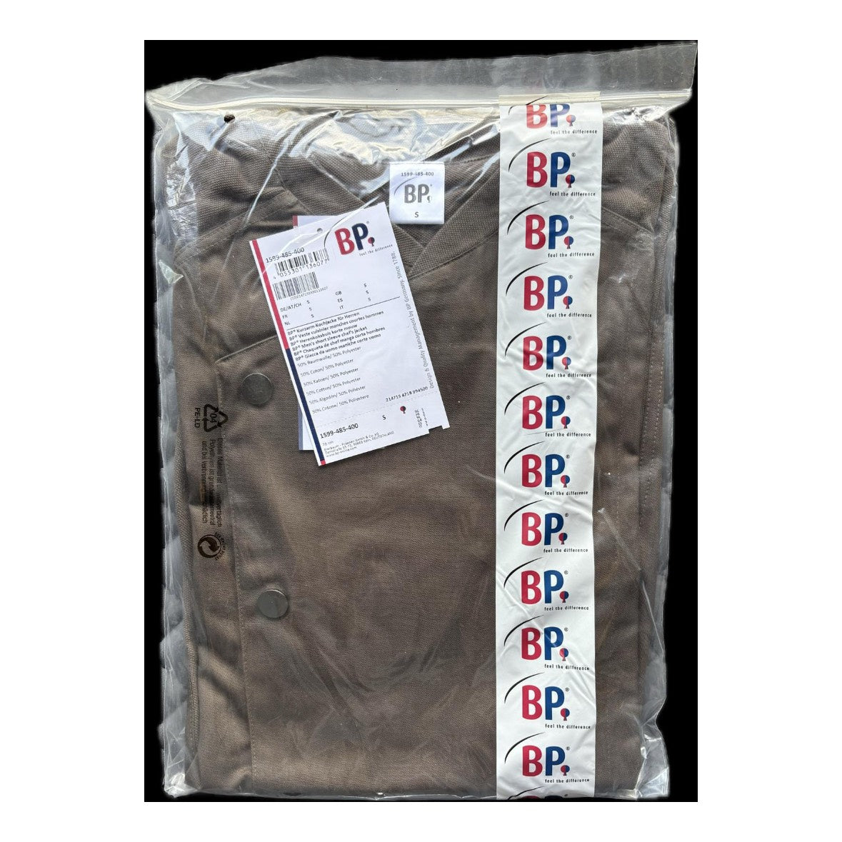 BP Kurzarm-Kochjacke für Herren Braun