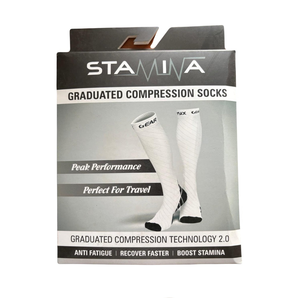 STAMINA Kompressionsstrümpfe - Strümpfe Mit Kompression - XXL Weiß