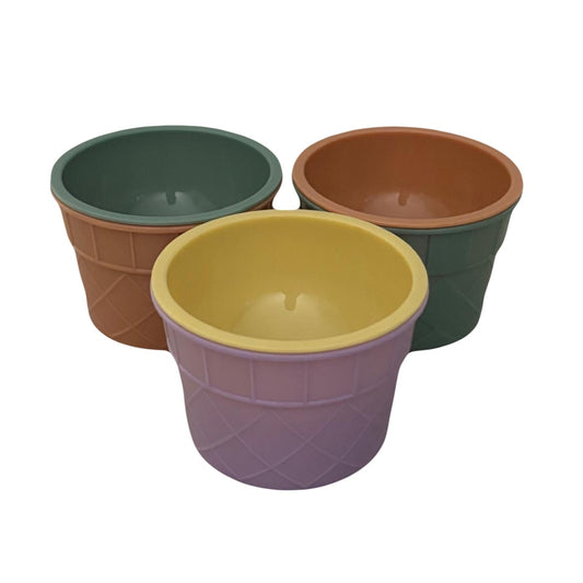 Eisbecher im Waffel-Design – 3er-Set