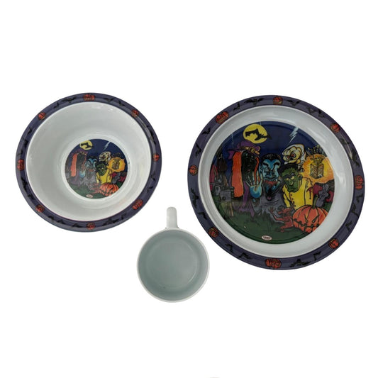 Vero Kindergeschirr 3-Set Halloween Teller, Schüssel, Tasse