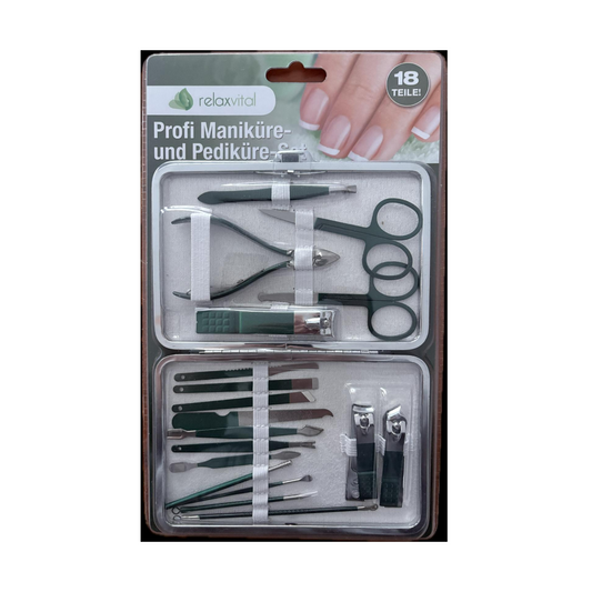 RelaxVital Maniküre-Pediküre-Set Nagelknipser 18-teiliges Set