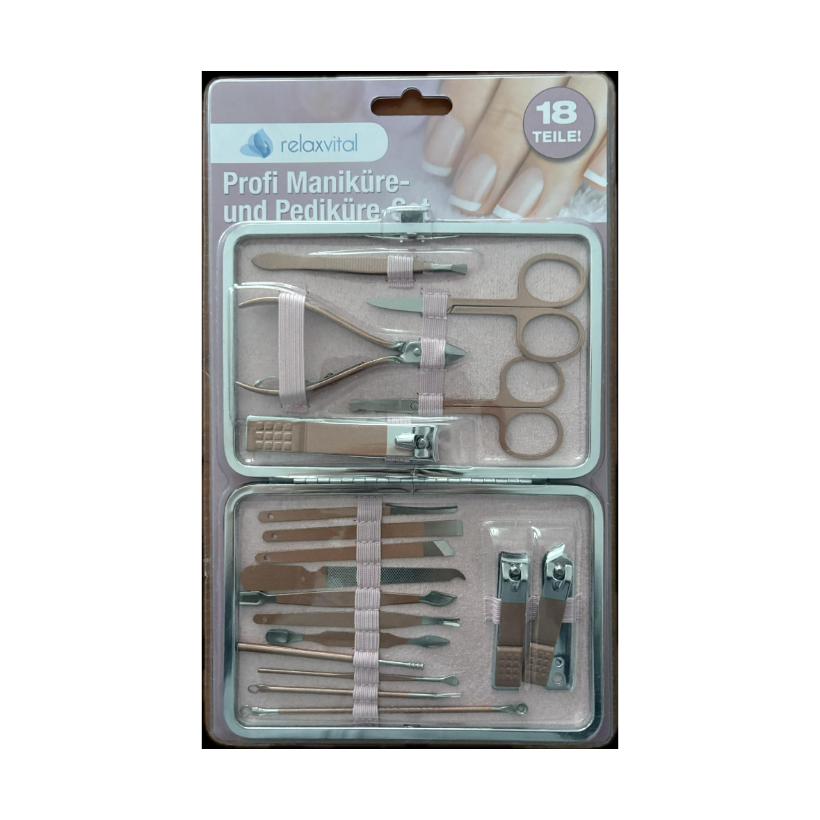 RelaxVital Maniküre-Pediküre-Set Nagelknipser 18-teiliges Set